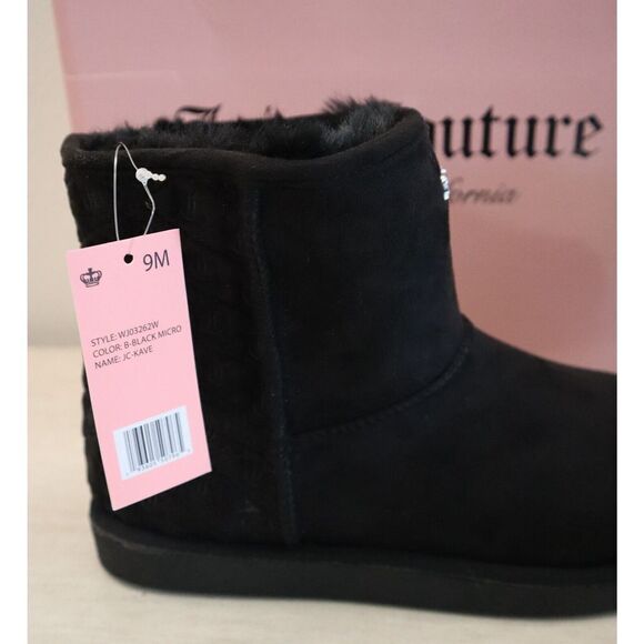 Juicy Couture B3262SW Women’s Sz 9 Black Kave Faux Fur Lining Winter Boots - Picture 6 of 9